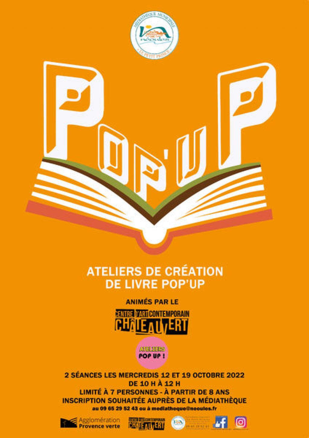 Atelier : Création de livre pop-up (enfant dès 8 ans) : Atelier thématique  à Néoules (12 oct 2022 au 19 oct 2022)