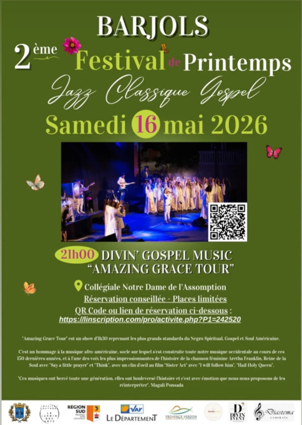 Concert : Divin Gospel amazing grace tour - musique gospel | Festival de printemps