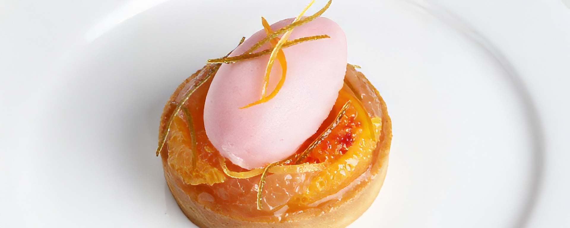 Tartelette aux agrumes, sorbet pamplemousse